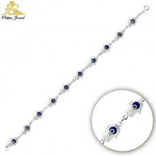 Gümüş Nazar Boncuklu  Bilezik/Bileklik     